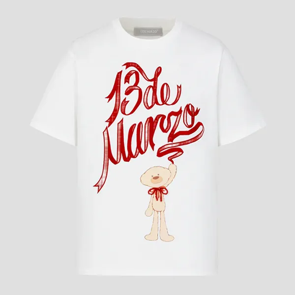 Áo Phông Nữ 13 De Marzo Doozoo Checked Ribbon In White DE01854WHITES Tshirt Màu Trắng Size S - Thời trang - Vua Hàng Hiệu