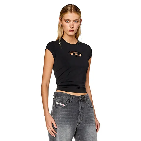 Áo Thun Nữ Diesel T-Angie With Peekaboo Logo A062680AFAA9XXA Tshirt Màu Đen Size XS - Thời trang - Vua Hàng Hiệu