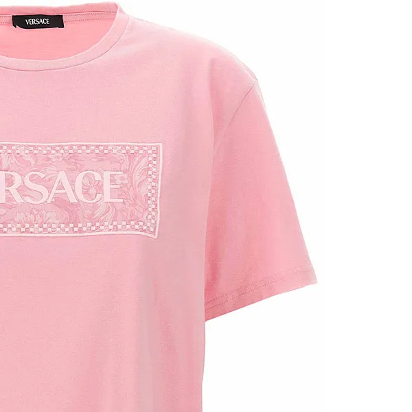 Áo Phông Nữ Versace Logo T-Shirt Màu Hồng Size 40 - Thời trang - Vua Hàng Hiệu