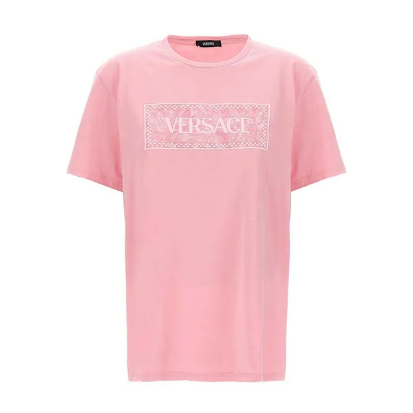 Áo Phông Nữ Versace Logo T-Shirt Màu Hồng Size 40 - Thời trang - Vua Hàng Hiệu