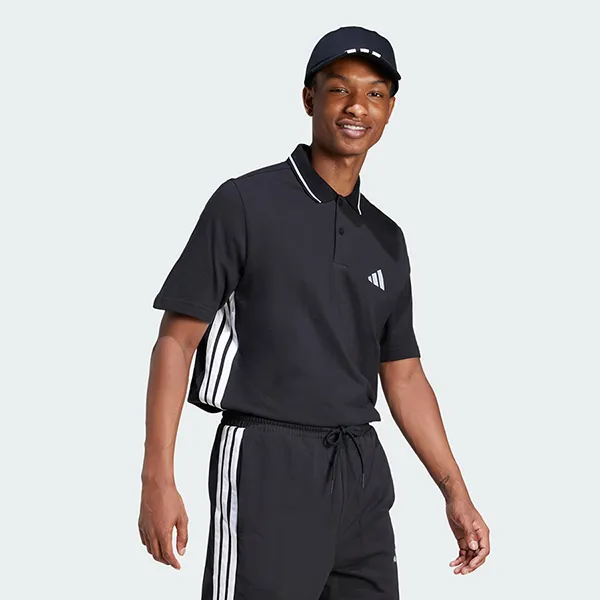 Áo Polo Nam Adidas Essentials 3 Sọc Vải Piqué JE6380 Màu Đen Size XS - Thời trang - Vua Hàng Hiệu
