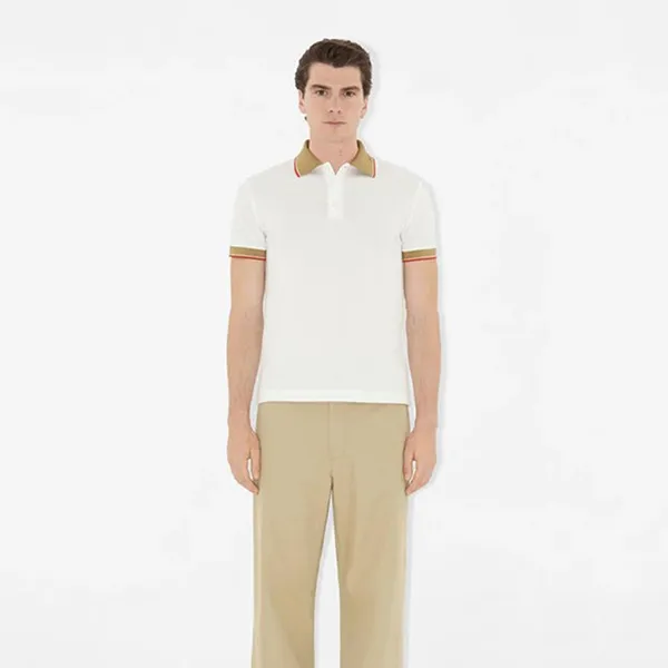 Áo Polo Nam Burberry Logo Collar Cotton 8110096 Màu Trắng Size S - Thời trang - Vua Hàng Hiệu