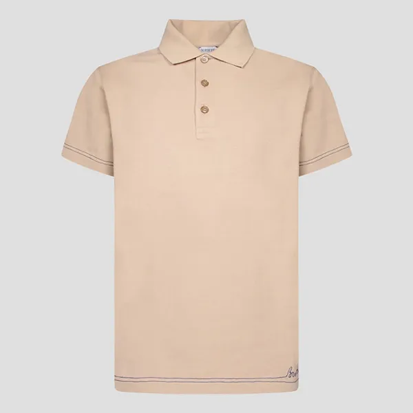 Áo Polo Nam Burberry Logo Embroidered In Beige 8090489 Màu Be Size XS - Thời trang - Vua Hàng Hiệu