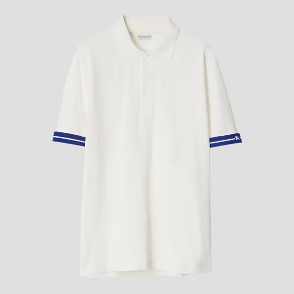 Áo Polo Nam Burberry Striped Cotton In White 80821241 Màu Trắng Size M - Thời trang - Vua Hàng Hiệu