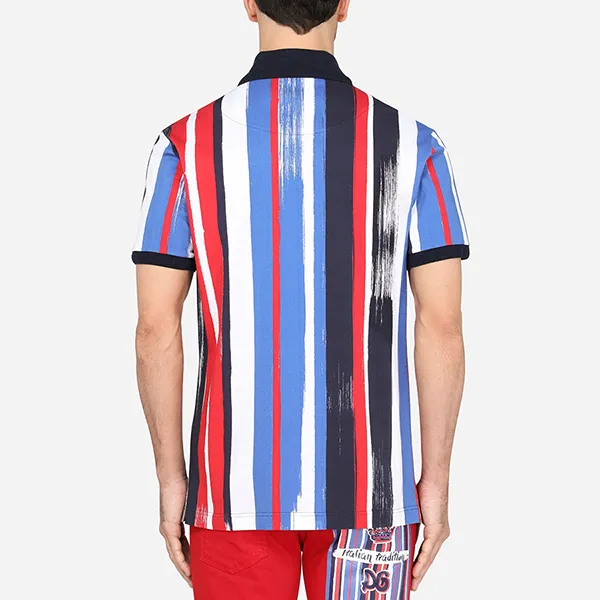 Áo Polo Nam Dolce & Gabbana Cotton Polo Shirt With Brushstroke Print And DG Embroidery Phối Màu Size 46 - Thời trang - Vua Hàng Hiệu