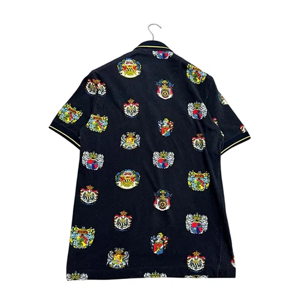 Áo Polo Nam Dolce & Gabbana D&G Printed Cotton G8HJ0T FS7V4 Màu Đen Họa Tiết Size 46