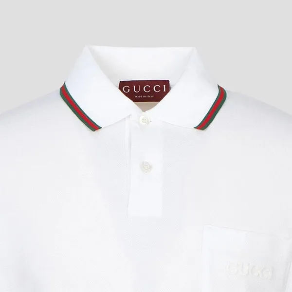 Áo Polo Nam Gucci Cotton With Logo Embroidery In White 795174 XJG5C 9733 Màu Trắng Size XS - Thời trang - Vua Hàng Hiệu