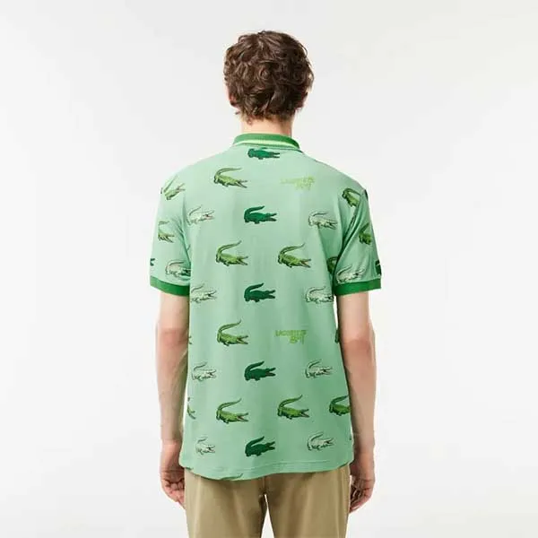 Áo Polo Nam Lacoste Golf Crocodile Print Polo Shirt DH518151BT2 PB03 Màu Xanh Green