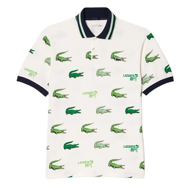 Áo Polo Nam Lacoste Men’s Croc Print Golf Polo DH5181 51 XIB Màu Trắng - Thời trang - Vua Hàng Hiệu