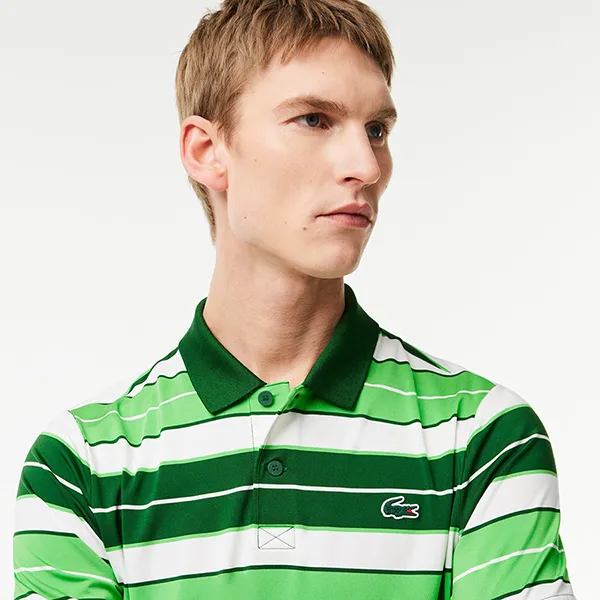 Áo Polo Nam Lacoste Men's Golf Polo Shirt Straight Fit UV Protection DH7497 IQC Màu Xanh Phối Trắng Size 3 - Thời trang - Vua Hàng Hiệu