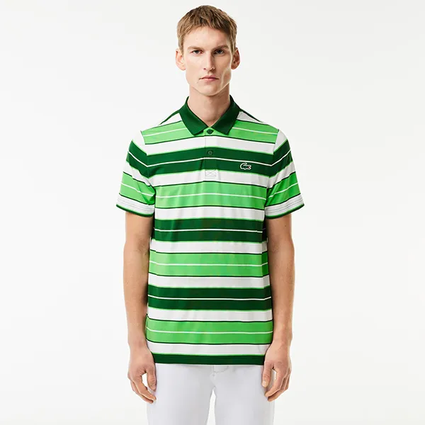 Áo Polo Nam Lacoste Men's Golf Polo Shirt Straight Fit UV Protection DH7497 IQC Màu Xanh Phối Trắng Size 3 - Thời trang - Vua Hàng Hiệu