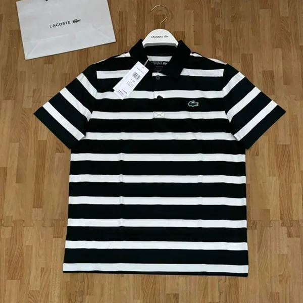 Áo Polo Nam Lacoste Men's Golf UV Resistant Recycled Fiber DH1091 Màu Đen Trắng Size 3 - Thời trang - Vua Hàng Hiệu