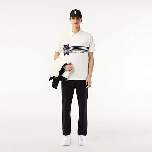 Áo Polo Nam Lacoste Men's Original L.12.12 Printed Pattern PH7430-10 001 Màu Trắng Size 5 - Thời trang - Vua Hàng Hiệu