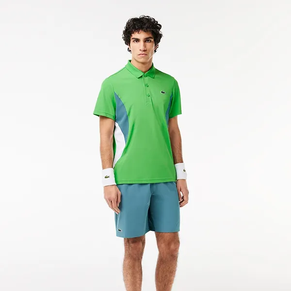 Áo Polo Nam Lacoste Men's Tennis X Novak Djokovic Fan Edition Straight Fit DH7330-IXU Màu Xanh Lá Size 4
