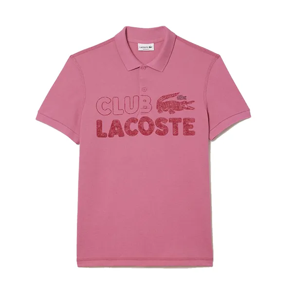 Áo Polo Nam Lacoste Organic Cotton Printed PH5452-00-2R3 Màu Hồng Size 5