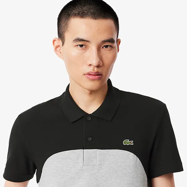 Áo Polo Nam Lacoste Regular Fit L.12.12 Petit Piqué PH2524 LY3 Màu Xám Đen Size 3 - Thời trang - Vua Hàng Hiệu