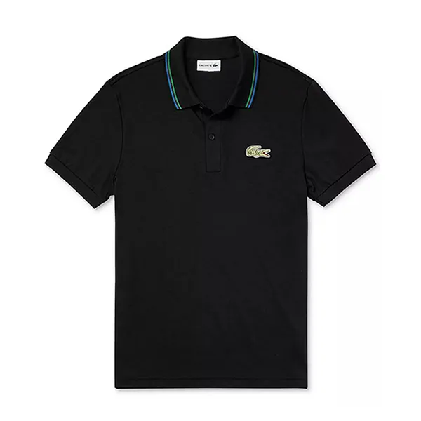 Áo Polo Nam Lacoste Regular Fit Ribbed DH3707 Shirt Black Màu Đen Size 2 - Thời trang - Vua Hàng Hiệu