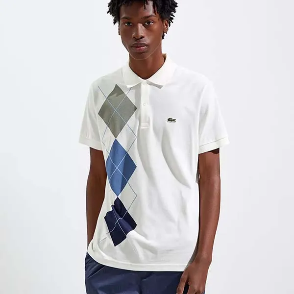 Áo Polo Nam Lacoste Short Sleeve Mini Pique Argyle Regular Fit Màu Trắng Size 2 - Thời trang - Vua Hàng Hiệu