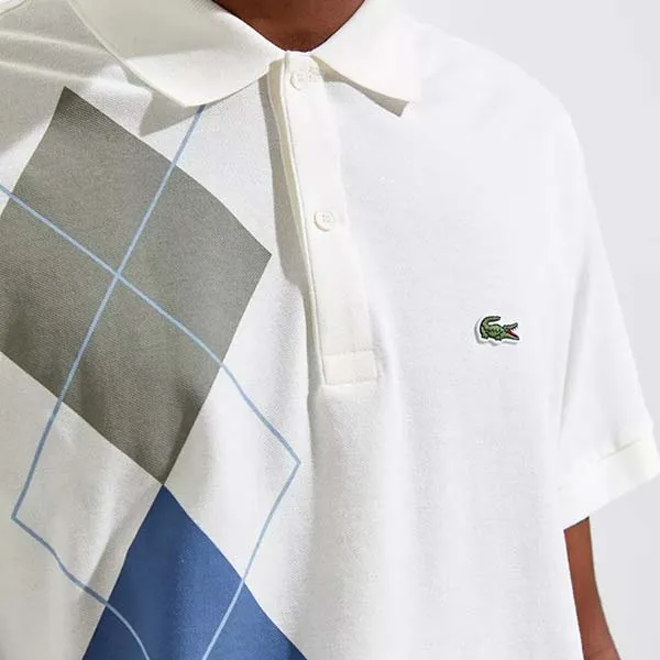 Áo Polo Nam Lacoste Short Sleeve Mini Pique Argyle Regular Fit Màu Trắng Size 2 - Thời trang - Vua Hàng Hiệu