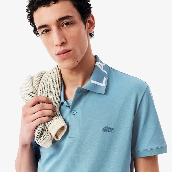 Áo Polo Nam Lacoste Slim Fit Jacquard Branded PH9538 51 HD9 Màu Xanh Blue Size 3 - Thời trang - Vua Hàng Hiệu