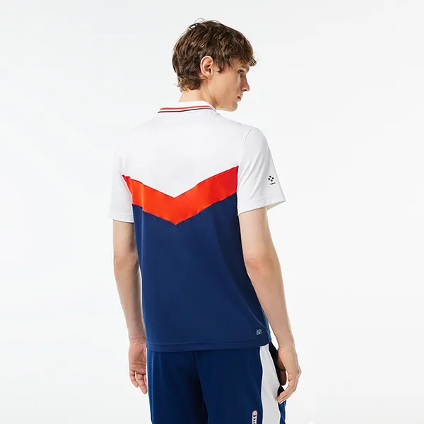 Áo Polo Nam Lacoste Slim Fit Tennis Seamless Effect Shirt DH1099 00 LIH Màu Trắng Xanh Size 2 - Thời trang - Vua Hàng Hiệu