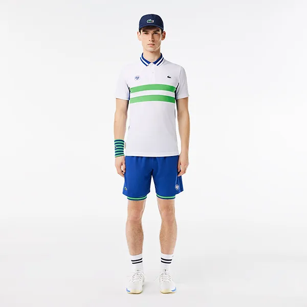 Áo Polo Nam Lacoste Slim Fit Ultra Roland-Garros Edition White DH7834-00-ITC Màu Xanh Trắng Size 2 - Thời trang - Vua Hàng Hiệu