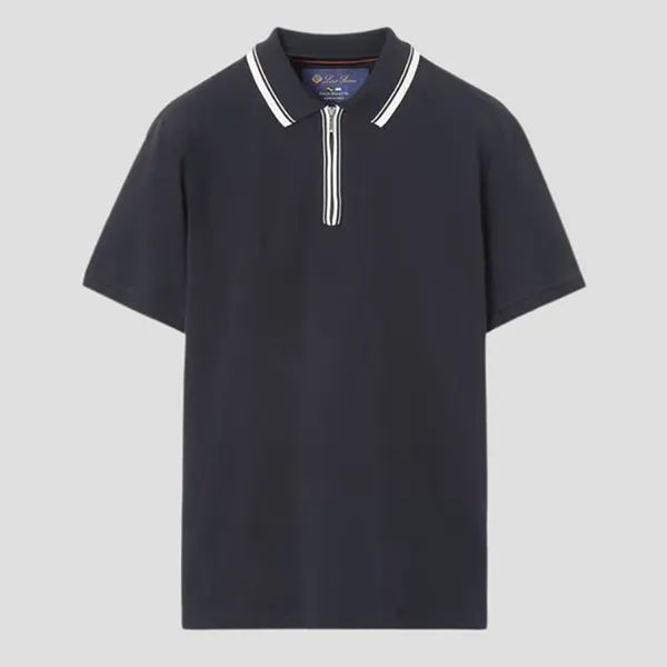 Áo Polo Nam Loro Piana Zip Regatta Cotton In Navy Blue FAI0736 W000 Màu Xanh Navy Size S - Thời trang - Vua Hàng Hiệu