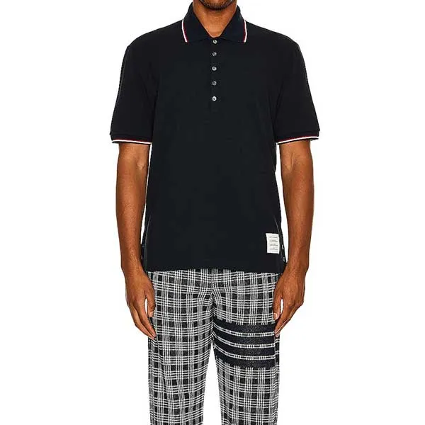 Áo Polo Nam Thom Browne RWB Tipping Stripe Cuff Polo Màu Xanh Navy Size 1 - Thời trang - Vua Hàng Hiệu