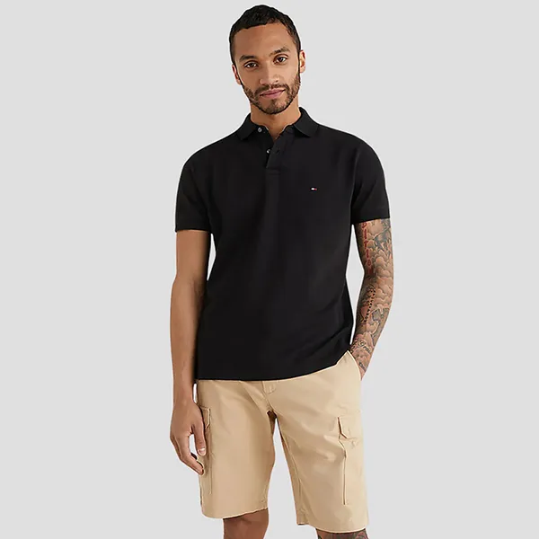 Áo Polo Nam Tommy Hilfiger Logo Embroidery In Black XM0XM04340 BDS Màu Đen Size M - Thời trang - Vua Hàng Hiệu