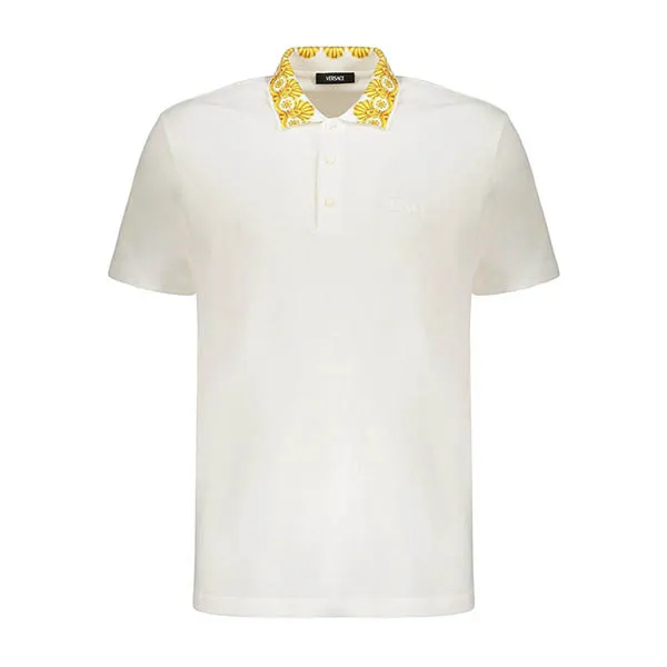 Áo Polo Nam Versace Embroidered Cotton Polo Shirt 1012260 Màu Trắng Size XS - Thời trang - Vua Hàng Hiệu