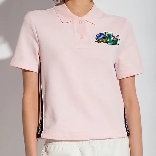 Áo Polo Nữ Lacoste Shirt PF9345L Official Seasonal Patch Cropped Regular Màu Hồng Nhạt Size 38 - Thời trang - Vua Hàng Hiệu