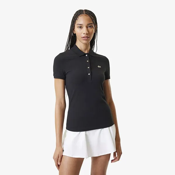 Áo Polo Nữ Lacoste Short Sleeve Slim Fit DF3443 031 Màu Đen Size 38 - Thời trang - Vua Hàng Hiệu