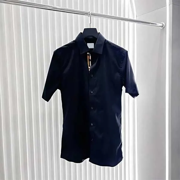 Áo Sơ Mi Cộc Tay Nam Burberry 80842801 In Black Màu Đen Size L