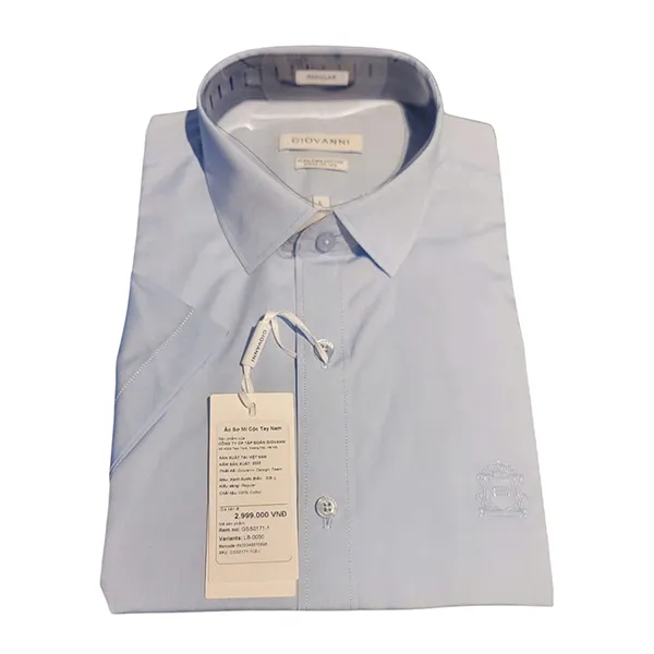 Áo Sơ Mi Cộc Tay Nam Giovanni GSS0171-1LB Màu Xanh Nhạt Size M - Thời trang - Vua Hàng Hiệu