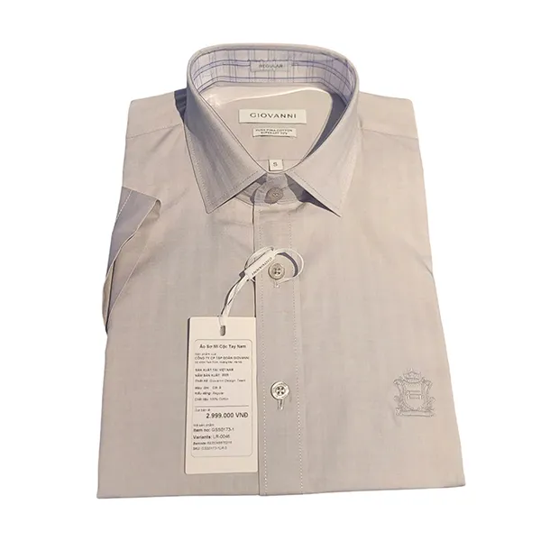 Áo Sơ Mi Cộc Tay Nam Giovanni GSS0173-1LR Màu Ghi Size M - Thời trang - Vua Hàng Hiệu