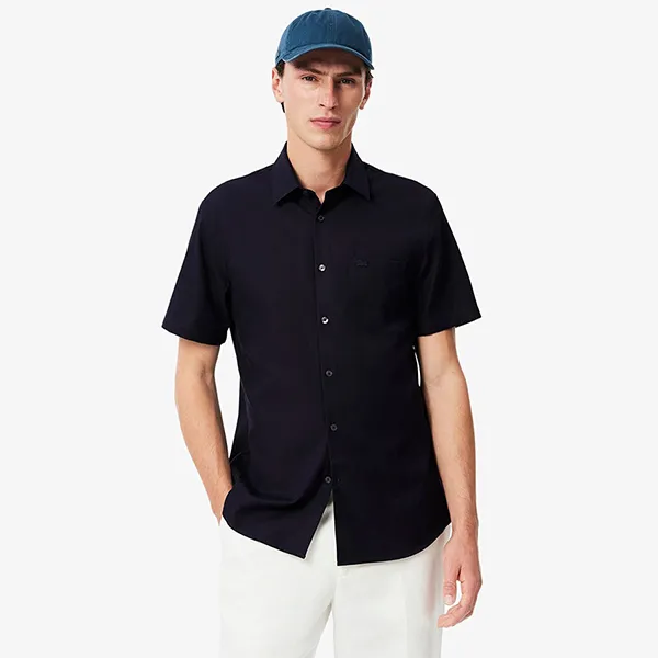 Áo Sơ Mi Cộc Tay Nam Lacoste CH8528 HDE Regular Fit Short Sleeved Màu Xanh Đen Size 38 - Thời trang - Vua Hàng Hiệu