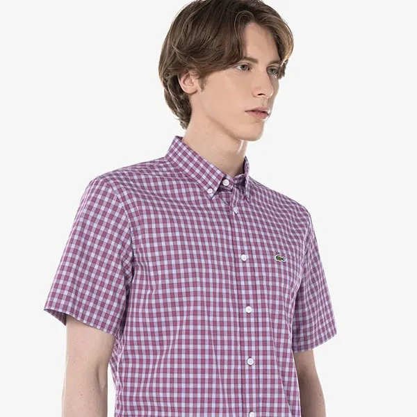 Áo Sơ Mi Cộc Tay Nam Lacoste Men's Short Sleeve Shirt CH0744-10 INY Phối Màu Size 38 - Thời trang - Vua Hàng Hiệu