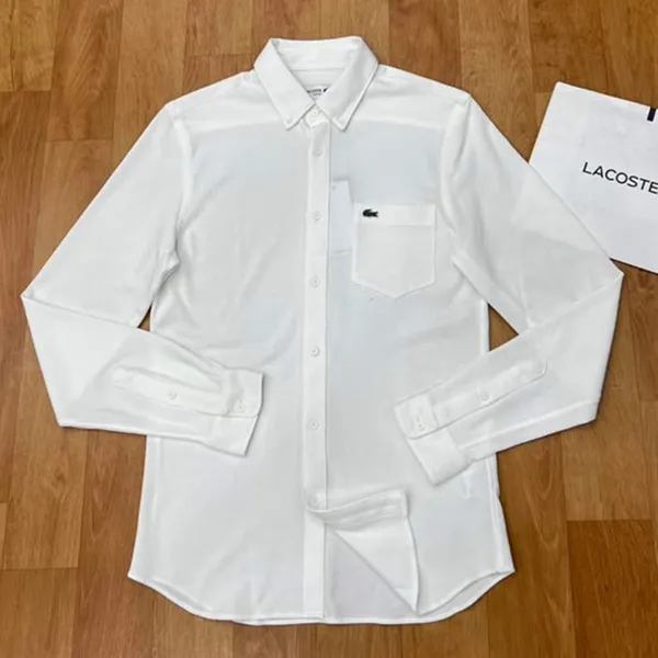 Áo Sơ Mi Dài Tay Nam Lacoste Men's Regular Fit Shirt Màu Trắng - Thời trang - Vua Hàng Hiệu