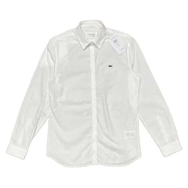 Áo Sơ Mi Dài Tay Nam Lacoste Men's Shirt Màu Trắng Size 38