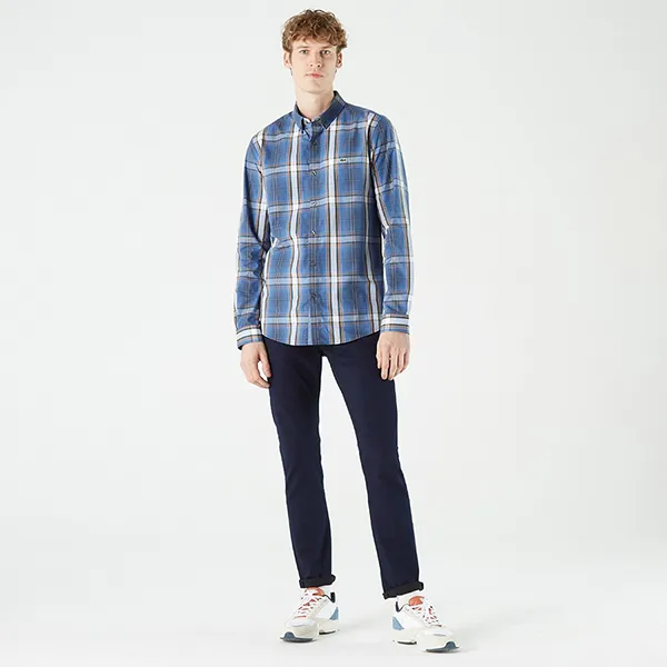 Áo Sơ Mi Dài Tay Nam Lacoste Men's Slim Fit Plaid CH0204 04L Màu Xanh Size 39 - Thời trang - Vua Hàng Hiệu