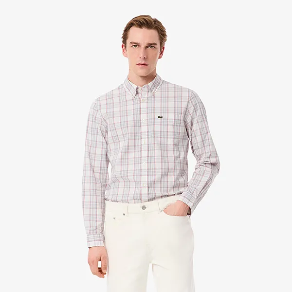 Áo Sơ Mi Dài Tay Nam Lacoste Men's Slim Fit Stretch Plaid Shirt CH3745-51 CCI Màu Kẻ Phối Màu Size 38 - Thời trang - Vua Hàng Hiệu