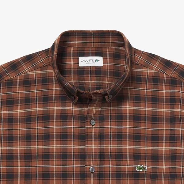 Áo Sơ Mi Dài Tay Nam Lacoste Regular Fit Multi-Check Shirt CH0493 WNC Màu Nâu/Đen Size 38 - Thời trang - Vua Hàng Hiệu