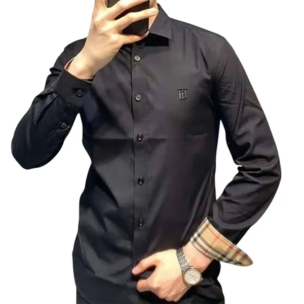 Áo Sơ Mi Nam Burberry Cotton Poplin Long Sleeve Shirt Black Màu Đen Size XS - Thời trang - Vua Hàng Hiệu
