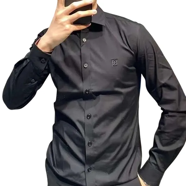 Áo Sơ Mi Nam Burberry Cotton Poplin Long Sleeve Shirt Black Màu Đen Size XS - Thời trang - Vua Hàng Hiệu