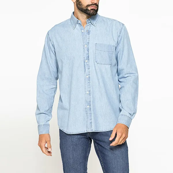 Áo Sơ Mi Nam Carrera Jeans Classic Shirt 205A1005A_500-1 Màu Xanh Nhạt Size M - Thời trang - Vua Hàng Hiệu