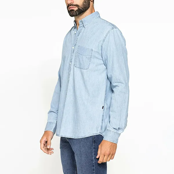 Áo Sơ Mi Nam Carrera Jeans Classic Shirt 205A1005A_500-1 Màu Xanh Nhạt Size M - Thời trang - Vua Hàng Hiệu