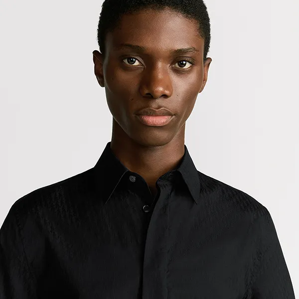 Áo Sơ Mi Nam Dior Oblique Short-Sleeved Shirt Black Cotton Jacquard 013C503A4743_C989 Màu Đen Size 38 - Thời trang - Vua Hàng Hiệu