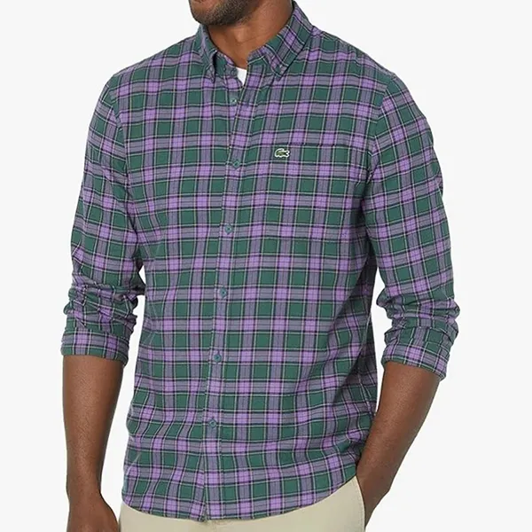 Áo Sơ Mi Nam Lacoste Classic Long Sleeve Checkered Woven Regular Purple CH0208 51 TPG Màu Tím Xanh Size 40 - Thời trang - Vua Hàng Hiệu