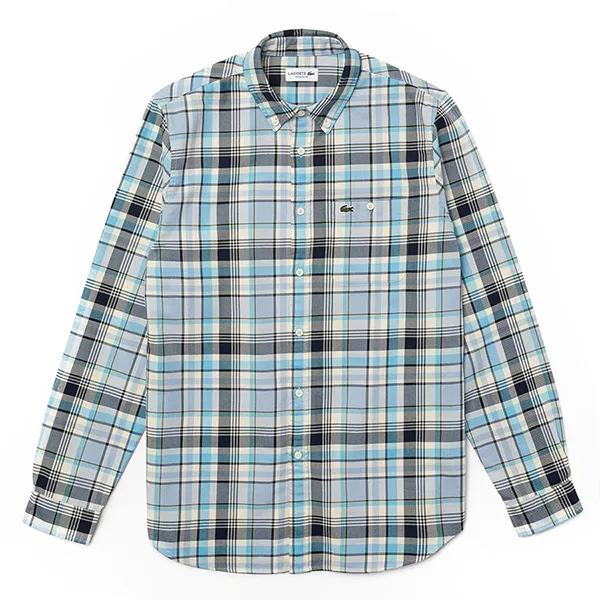 Áo Sơ Mi Nam Lacoste Regular Fit Checkered Madras Cotton Shirt CH7655 QJJ Kẻ Màu Xanh/Xám Size 41 - Thời trang - Vua Hàng Hiệu