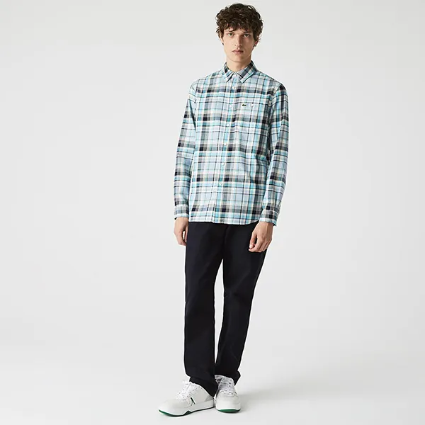 Áo Sơ Mi Nam Lacoste Regular Fit Checkered Madras Cotton Shirt CH7655 QJJ Kẻ Màu Xanh/Xám Size 41 - Thời trang - Vua Hàng Hiệu